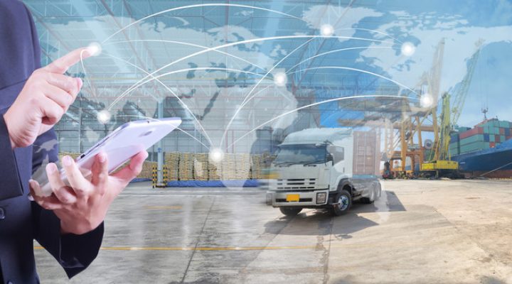 hand hold digital tablet calculat value Industrial Container Car